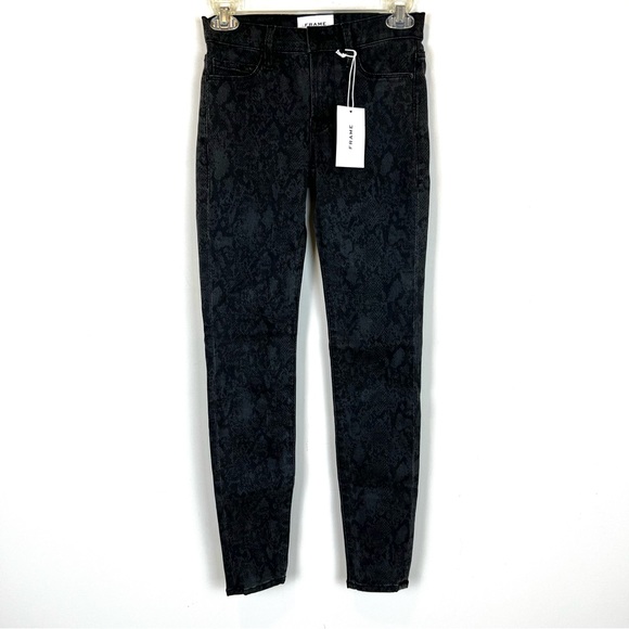 Frame Le Skinny Jeans De Jeanne Tonal Python - Picture 2 of 9